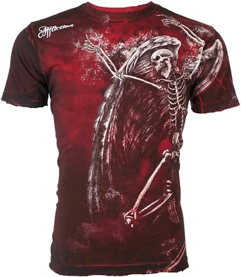 AFFLICTION MENS RELINQUISH T-SHIRT BURGANDY RD A1146 - Image 1 of 4