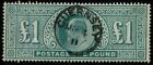 1902 SG 266 £1 Dull Blue-Green Very Good Used GUERNSEY CDS Cat. £825.00