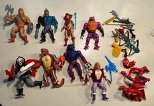 Vintage Masters of the Universe (He-Man) Lot of 9 Figures, Weapons