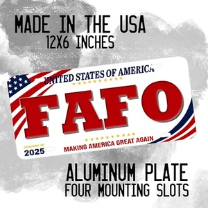 Donald Trump Präsident der Vereinigten Staaten Amerikanisches FAFO Metall Nummernschild - Bild 1 von 2