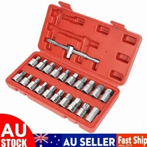 21pcs 3/8 Oil Drain Sump Plug Socket Bit Set Removal Wrench Tool Kit Set - Picture 1 of 10
