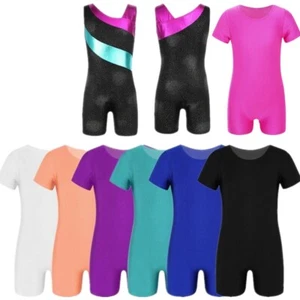 Kids Boys Girls Leotard Jumpsuit Unitard Bodysuit One-piece Ballet Gym AU - Picture 1 of 85