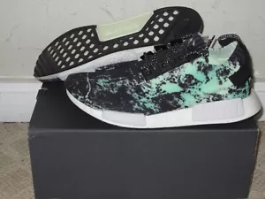 Adidas NMD R1 PK Primeknit marmo nero aeroverde taglia 10 NUOVO BB7996 2018 - Foto 1 di 9