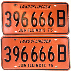 Illinois 1975 Truck Pair Old License Plate Vintage Garage Man Cave Collector