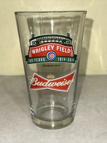 CHICAGO CUBS Budweiser Wrigley Field 100 Years 1914-2014 Beer Pint Glass Cover