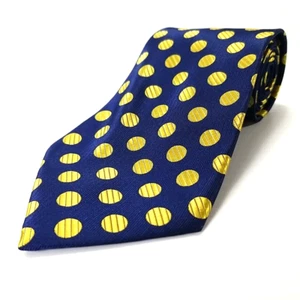 Kai lange Luxus Krawatte blau schillernd gold Tupfenmuster Seidenkrawatte 57" x 4" - Bild 1 von 6