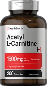 Acetyl L-Carnitine Capsules 1500mg | 200 Count | Extra Strength ALCAR Supplement - Picture 1 of 3