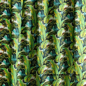 100% Handmade Cotton Fabric Banana Leaf Print Dressmaking Sewing 3 Yard Fabric - Picture 1 of 6