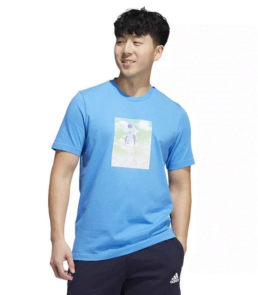 Adidas T-Shirt Mens LT Big & Tall Blue Boost Rocket Graphic Tee HK6760