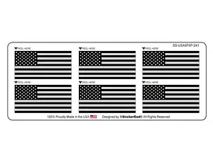 Subdued American Flags (6 Pack) Hard Hat Printed Sticker (size: 2" x 1") - Picture 1 of 3