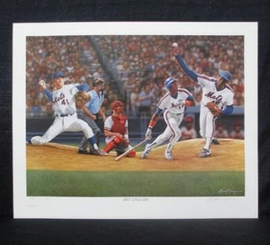 New York Mets Legends Alan Zuniga litografia Tom Seaver Dwight Gooden fragola - Foto 1 di 7