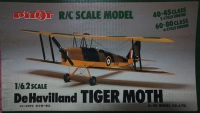 De Havilland Tiger Moth 1/6.2 Scale RC Model Kit with Parts & Decals R-5130 - Image 1 of 4