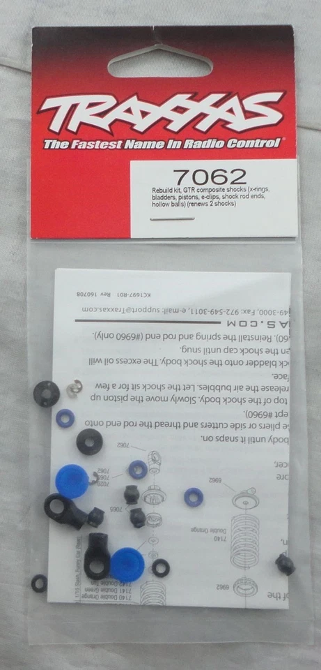 Traxxas 1/16th Scale GTR Shock Rebuild Kit (Rebuilds 2 Shocks) TRA7062 - Image 1 of 1