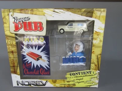 D142 Norev Epoque Pub Peugeot 203 Fourgonnette Miko 1:43 Neuf + Boite - Photo 1/4
