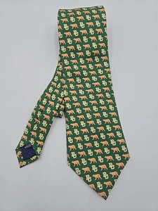 Cravate ours 100% soie vert Baylor université Vineyard Vines cravate football - Photo 1/4