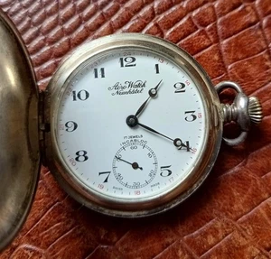 Reloj Bolsillo Aero Watch Neuchatel Años 40 Hecho en Suiza  - Imagen 1 de 8
