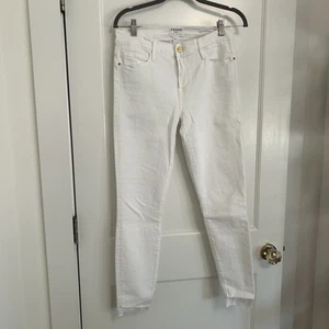 Frame Jeans Women’s White Le Skinny De Jeanne Mid Rise Stretch Denim Size 29 - Picture 1 of 9