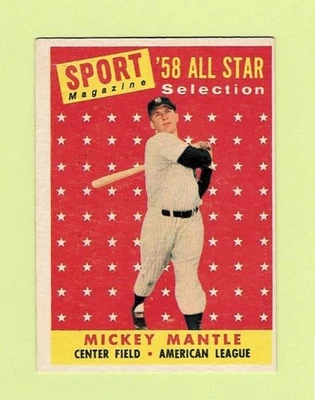 1958 Topps #487 MICKEY MANTLE All Star - New York Yankees - Nice Card - Image 1 of 2