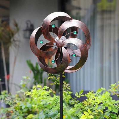 Солнечный ветер спиннер улучшенный 360 градусов поворотный многоцветный светодиод освещения стекла... - Изображение 1 из 4