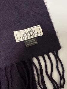 Bufanda Hermes 100 % cachemir color púrpura hecha en Escocia - Imagen 1 de 9