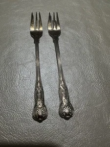 Vintage Rare USN  Naval Cocktail Fork Set Of Two  - Picture 1 of 8