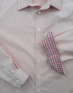 Egara Men's XL Dress Oxford Slim Fit Stretch Shirt Long Sleeve Geometric Design  - Picture 1 of 6