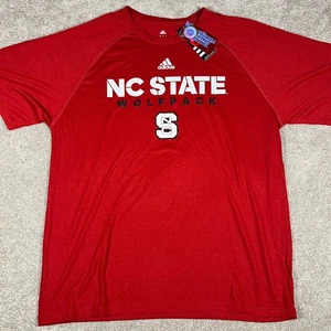 Adidas Mens Large NC State Wolfpack Team Red Sideline Short Sleeve T-Shirt NWT - Picture 1 of 8