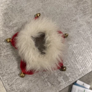 Jingle Bell Dog Red White Christmas Holiday Slip On Collar XX-Small Stretch G26b - Picture 1 of 6