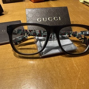 GUCCI EYEGLASSES Frame Italy GG1101-H3E 145 Preowned w/ Case PAPERWORK OLD LENSE - Picture 1 of 5