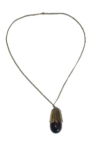 VTG 70's Avon Charisma Eggplant Purple Glass Vial Perfume Bottle Necklace 24" - Picture 1 of 11