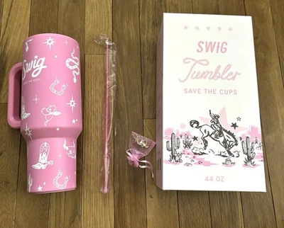 SWIG Drinks 44oz Pink Insulated Tumbler 2025 Save The Cups NIB IN HAND - Image 1 of 4