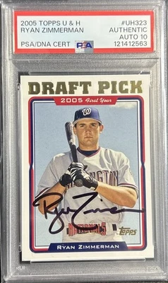 2005 Topps U & H #UH323 Ryan Zimmerman PSA/DNA Auto 10 - Image 1 of 4