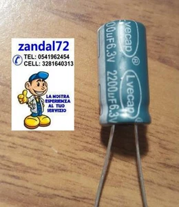 10 PEZZI CONDENSATORE ELETTROLITICO VERTICALE 2200uF 6,3V 105° 10x20 PASSO 5mm - Imagen 1 de 5
