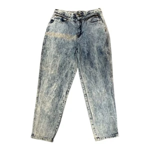 Vintage Gitano Acid Wash Jeans Mom Jeans 90s Zipper Pockets Size 16 High Waist - Picture 1 of 5