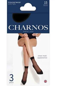 Charnos 15 Denier Sheer Ankle Highs 3PP CHTI - Picture 1 of 6