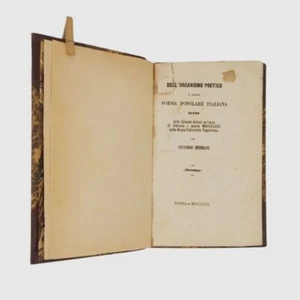 Dell’organismo poetico e della poesia italiana Vittorio Imbriani 1866 - Bild 1 von 5