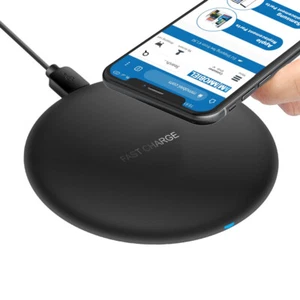 Wireless Charger Pad for iPhone - Samsung - Air pods - No AC Adapter (Black) - Picture 1 of 7