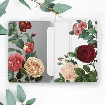 Vintage Rose Flower Floral Girly Case For iPad 10.2 Pro 12.9 11 9.7 Air 4 5 Mini - Image 1 of 4