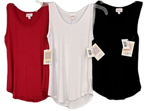 New LuLaRoe Scoop Neck Tank Top Set of 3 Red Black White Pull On Women LL14N - Picture 1 of 5