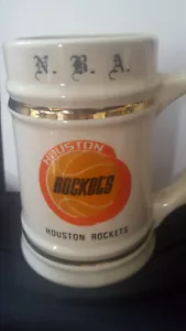 Houston Rockets NBA Vintage mid-1970s Ceramic Mug Beer Stein - Lewis Brothers - Picture 1 of 9