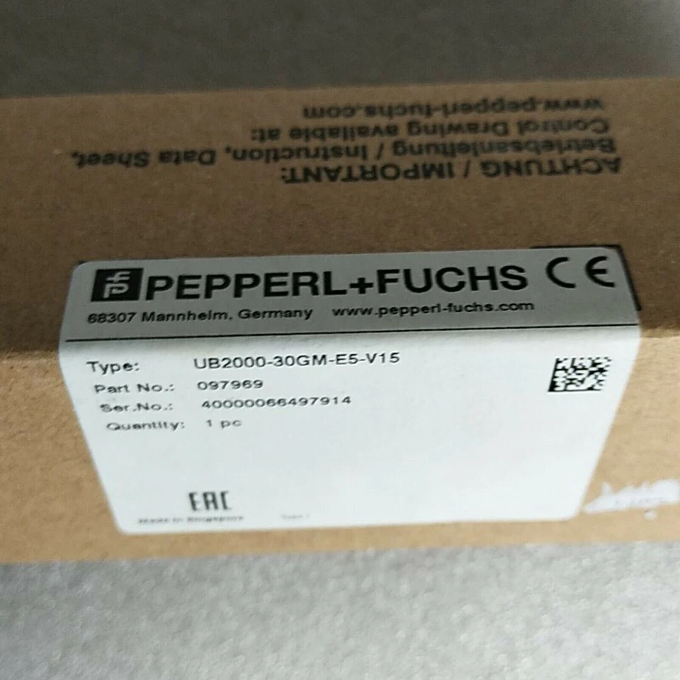 One New PEPPERL+FUCHS UB2000-30GM-E5-V15 Ultrasonic Sensor Expedited Shipping - Image 1 of 4