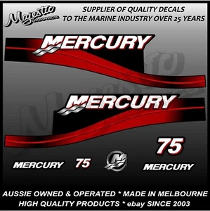 MERCURY 75hp - 2-Stroke - OUTBOARD DECALS - Bild 1 von 1