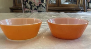 Vintage Federal Glass Orange 5” Bowl Set Of 2 - Picture 1 of 3