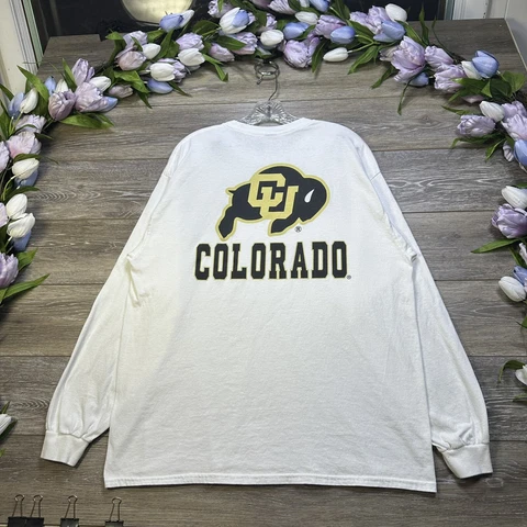 University Of Colorado Boulder TShirt Size Extra Large Men Long Sleeve Buffaloes Cover