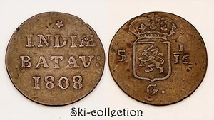 1 Duit 1808 BATAVIA, Indes néerlandaises. India, Pays-Bas. Cuivre - Foto 1 di 1