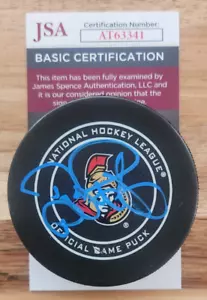 Daniel Alfredsson Signed Official NHL Game Puck JSA COA #AT63341 Ottawa Senators - Picture 1 of 2