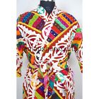 Hand Strip Japanese Style Coat Vintage 100% Pure Cotton Patchwork Jacket Belted