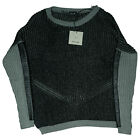 Vila Ladies Elegant Warm Knitted Pullover Crew Neck Size L Black Grey New