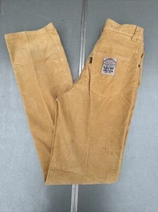 Vtg Big E Black Tab Gold Letters Levi Strauss Corduroy Beige Tan Pant 25”x32” - Picture 1 of 24
