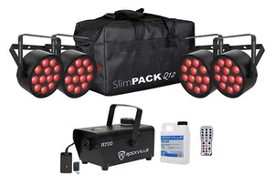 Chauvet DJ SlimPACK Q12 ILS (4) SlimPAR Q12 ILS Lights+Cables+Bag+Remote+Fogger - Picture 1 of 12